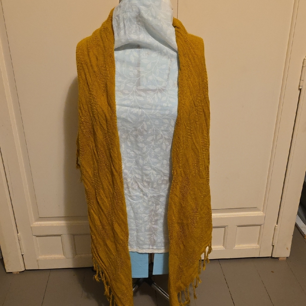 David and Young Mustard Knit Wrap (NWT) [2/$15]